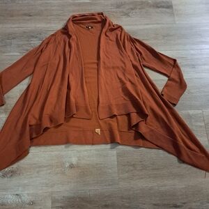Vila Milano Rust Open Front Long-Sleeves Cardigan Sweater Women's Size Small